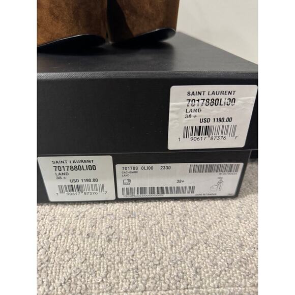 SAINT LAURENT JODIE PLATFORM SANDALS IN SUEDE LAND BNIB 38.5 - Picture 10 of 10